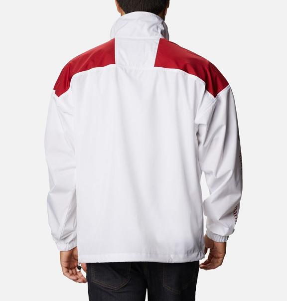 Columbia Collegiate Windbreaker White Red Grey For Men's NZ84360 New Zealand